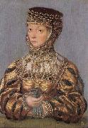 Lucas Cranach the Younger Miniature of Barbara Radziwill oil